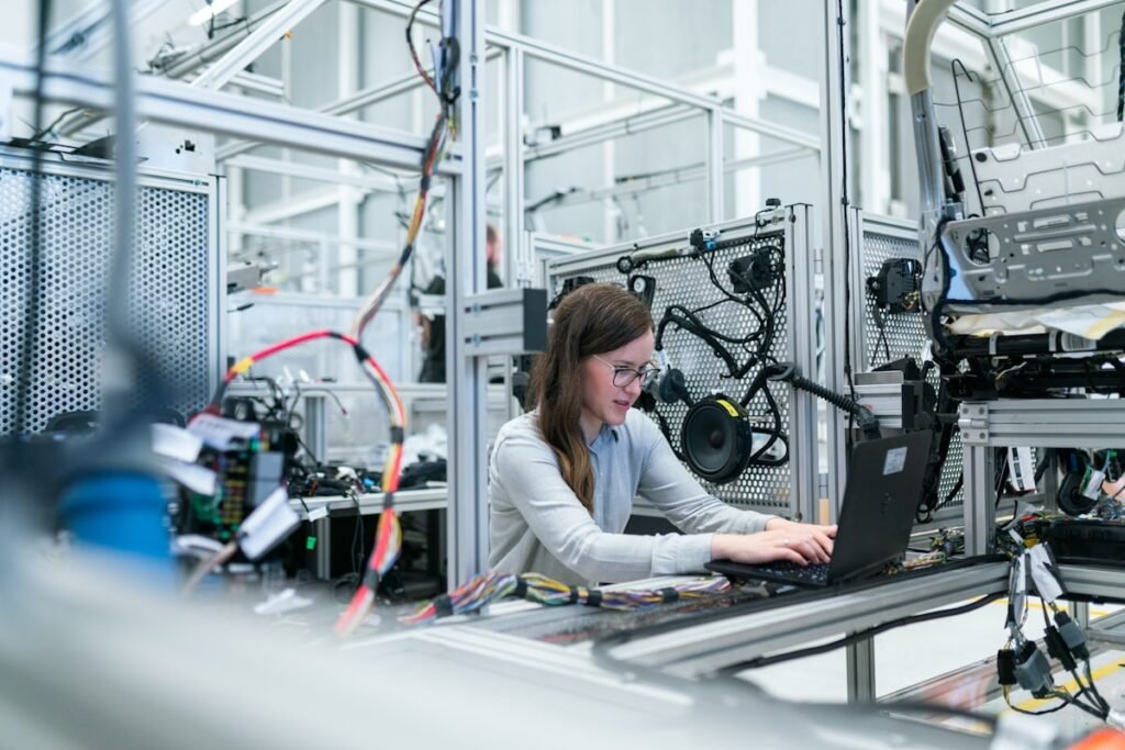 Engineer performing a quality control inspection